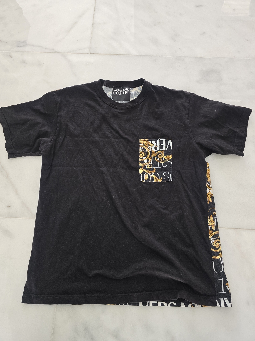 Versace Jeans Collection Black Short Sleeve Logo Pocket T-Shirt